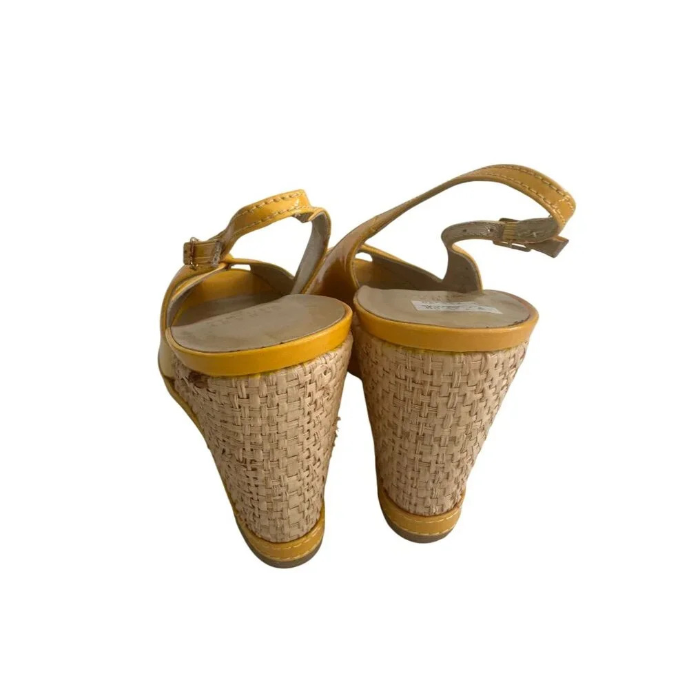 STUART WEITZMAN Yellow Patent Leather Wedges Size 9.5 - Picture 8 of 10